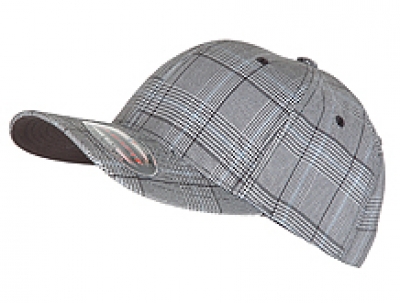 Flexfit Glencheck Cap schwarz/weiß