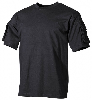 T-Shirt mit Ärmeltaschen, schwarz