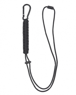 Paracord Schlüsselanhänger mit Karabiner schwarz